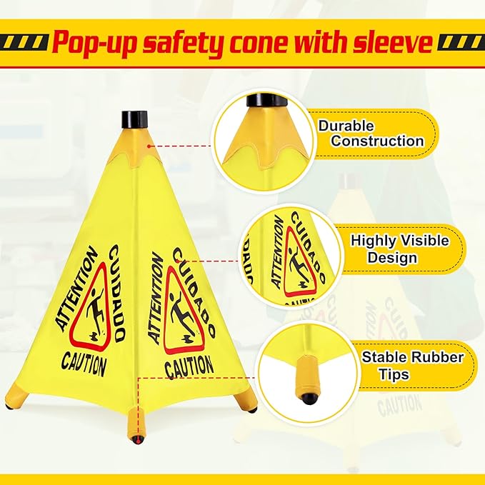 8 Pcs Pop up Wet Floor Sign - Image 3