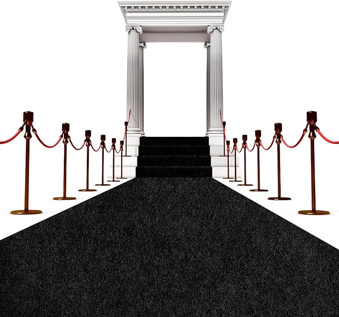 450 GSM Extra Thick Waterproof Black Carpet Runner by AEHISDHIE
