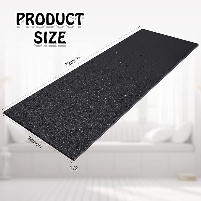 Amylove Polyurethane Foam 24" x 72" High Density Cushion Upholstery Foam Sheet - Image 2