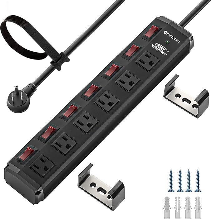 CRST 6 Outlet Metal Power Strip by CRST