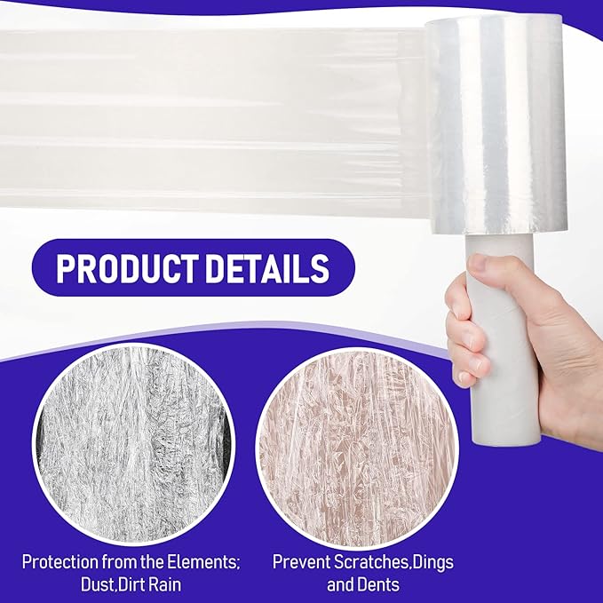 Sherr 20 Pack 5 Inch Stretch Shrink Film Roll Clear Plastic Wrap - Image 6