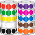10000 Pcs 3/4 in Round Color Coding Labels Stickers Roll, Adhesive Assorted by Unknown