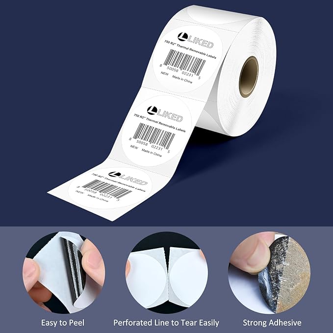 L LIKED 2" Round Direct Thermal Labels - Image 4