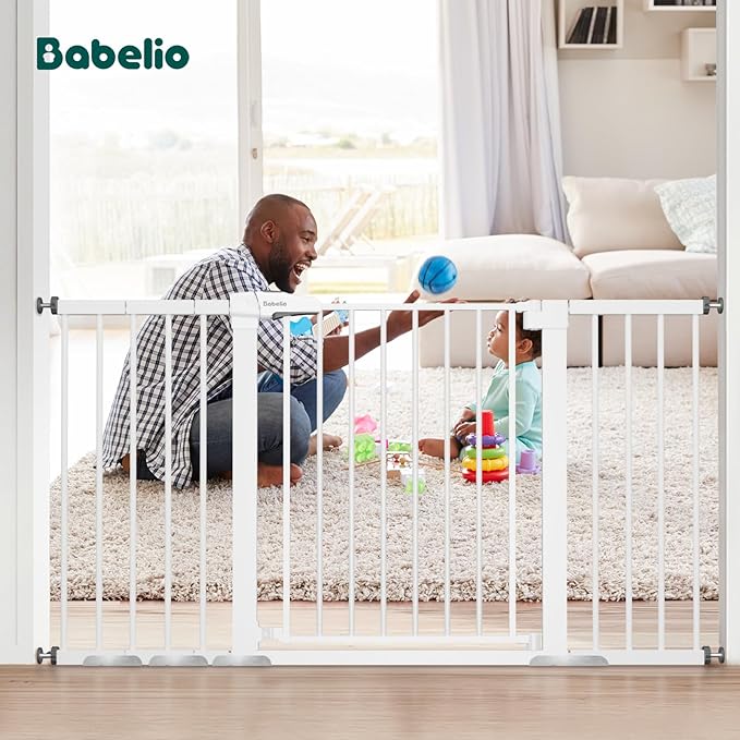 BABELIO 29-55 Inch Extra Wide Baby/Dog Gate, PressGuard P7, Metal Auto Close - Image 4
