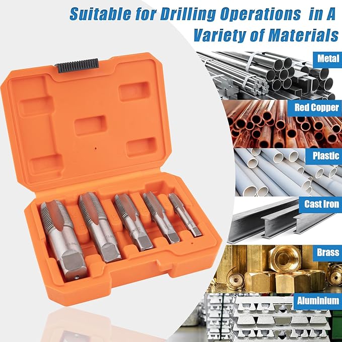 5-Piece NPT Pipe Tap Set, NPT Tap and Die Set - Image 6