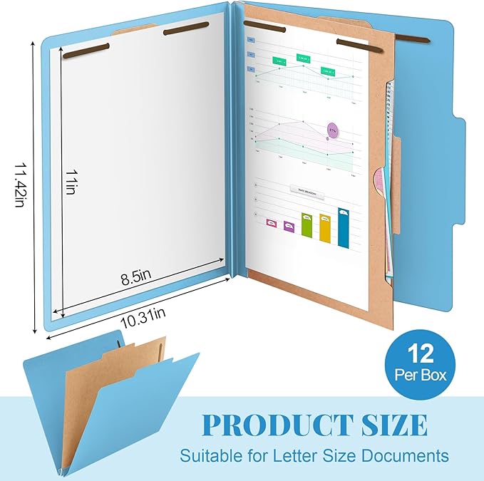 Skyygemm 12 Pack Classification Folders Letter Size Bulk - Image 2