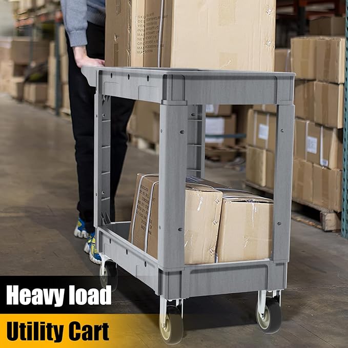 Utility Rolling Tool Cart, 40 x 17-Inch Plastic Rolling Carts, Huge Storage - Image 8