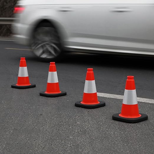 6 Pack 12" Inch Orange PVC Traffic Cones - Image 5