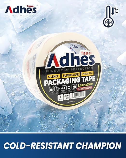 ADHES No Noise Clear Packing Tape, 1.88 Inch x 55 Yards x 6 Rolls, 2.6mil Heavy - Image 3