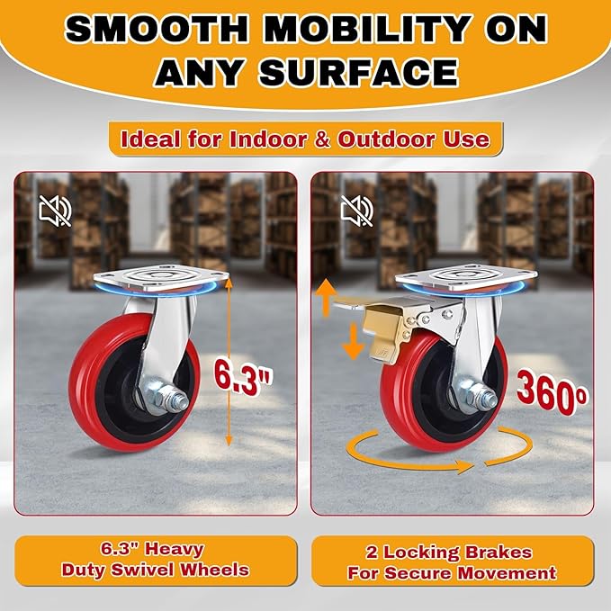 2IN1 Steel Panel Cart Dolly – Heavy Duty Drywall Lumber Truck Cart - Image 4