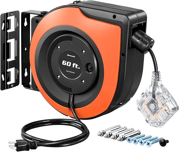 DEWENWILS 60 FT Retractable Extension Cord Reel by DEWENWILS