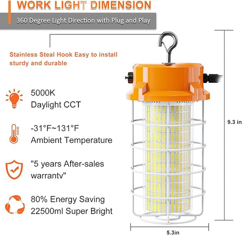 150W LED Temporary Work Light 5000K Daylight 22500 Lumens Super Bright - Image 2