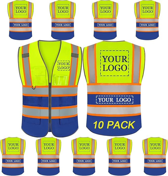 BeautyWill Custom Logo Safety Vest Class2 High Visibility Reflective Vest by BeautyWill