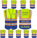 BeautyWill Custom Logo Safety Vest Class2 High Visibility Reflective Vest by BeautyWill