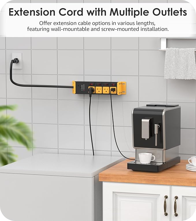CCCEI Heavy Duty Surge Protector Power Strip 20 Amp Individual Switches. 15FT - Image 5