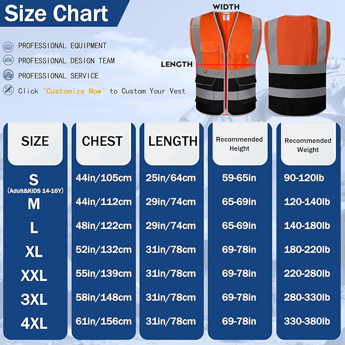 BeautyWill 10/20 Pack Custom Logo Safety Vest, Bulk High Visibility Class 2 - Image 6
