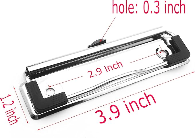 10 Pack Clipboard Clips 3.94" Mountable Metal Clipboards Hardware - Image 2