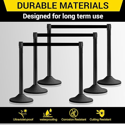 10 ft Crowd Control Stanchion Set, Crowd Control Barrier, Stanchions - Image 4