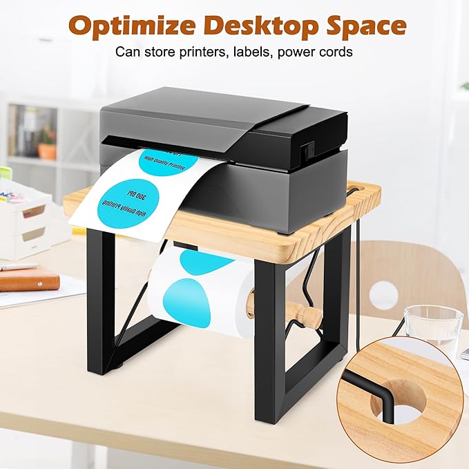 Shipping Label Holder for Thermal Printer, AHIER Wooden Thermal Label Holder - Image 4