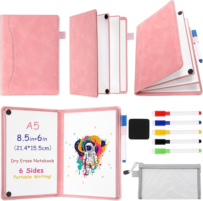 Feifeiya 6 Sides Whiteboard Notebook Portable Whiteboard Dry Erase Notebook by Feifeiya
