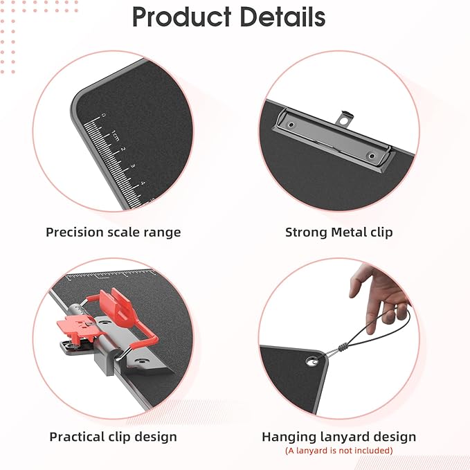 Clipboards with Pen Holder A3 Size 11 x 17 Inch Aluminum Protection Edge Clip - Image 9