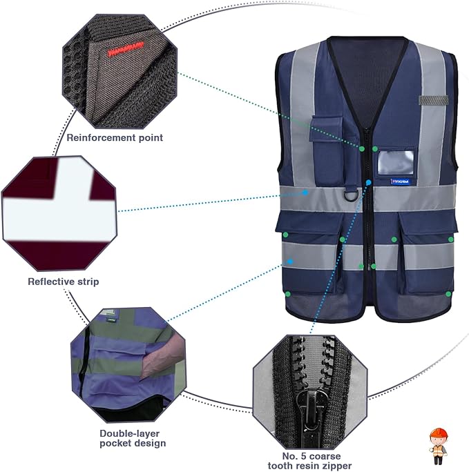 A-SAFETY High Visibility Reflective Safety Vest Customize Logo - Image 5