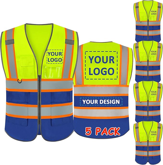 BeautyWill Custom Logo Safety Vest Class 2 High Visibility Reflective Vest by BeautyWill