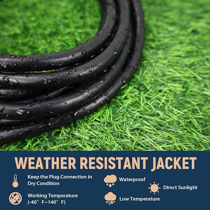 12 Gauge Indoor Heavy Duty Black Extension Cord 3 FT, 12 AWG SJTW Electrical - Image 4