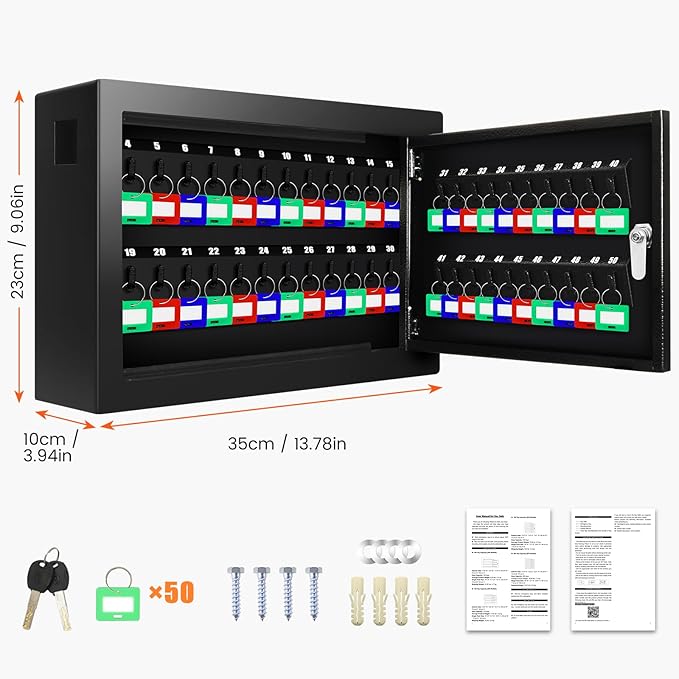50 Keys Key Cabinet, Anti-Theft Key Lock Box - Image 2