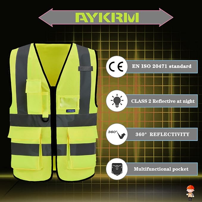 A-SAFETY High Visibility Reflective Safety Vest Customize Logo - Image 4