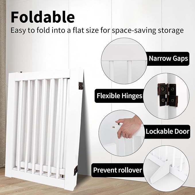 Wooden Freestanding Pet Gate, Pet Gate - Image 5