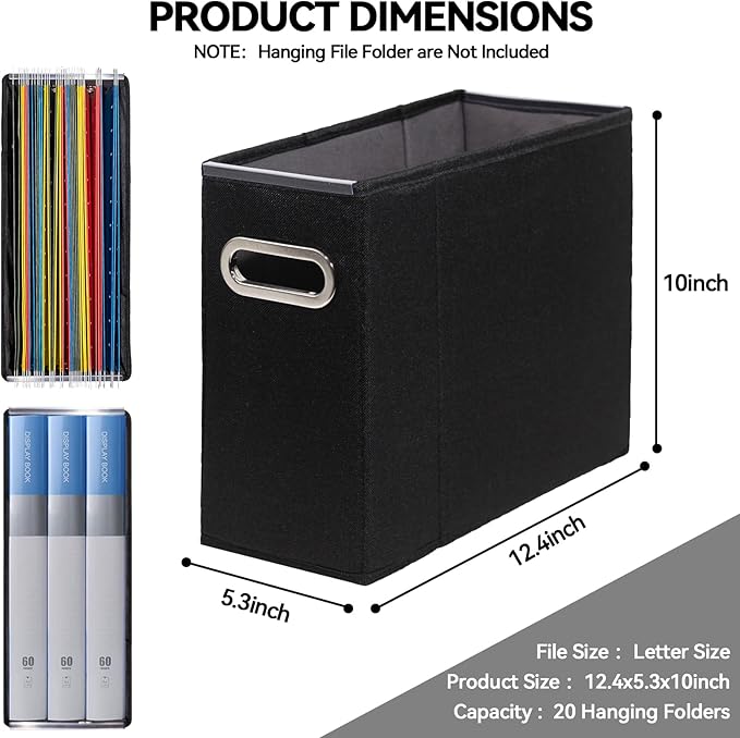 8 Packs Letter Size File Organizer, File Folders Organizer, Fabric Storage Box - Image 2