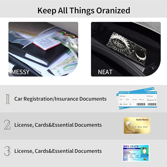 Car Registration and Insurance Holder, Leather Car Glove Box Organizer - Image 5