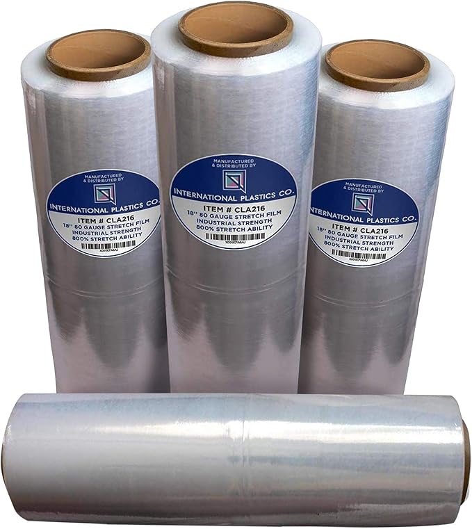International Plastics Co. 18" Stretch Film/Wrap 1500 feet 7 Layers 80 Gauge by InternationalPlasticsCo