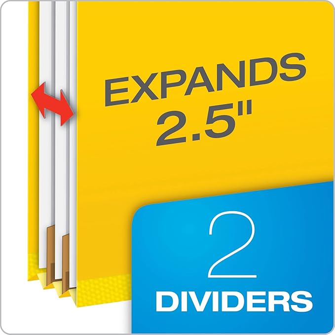Pendaflex Classification Folders, 2 Dividers, Letter Size - Image 2