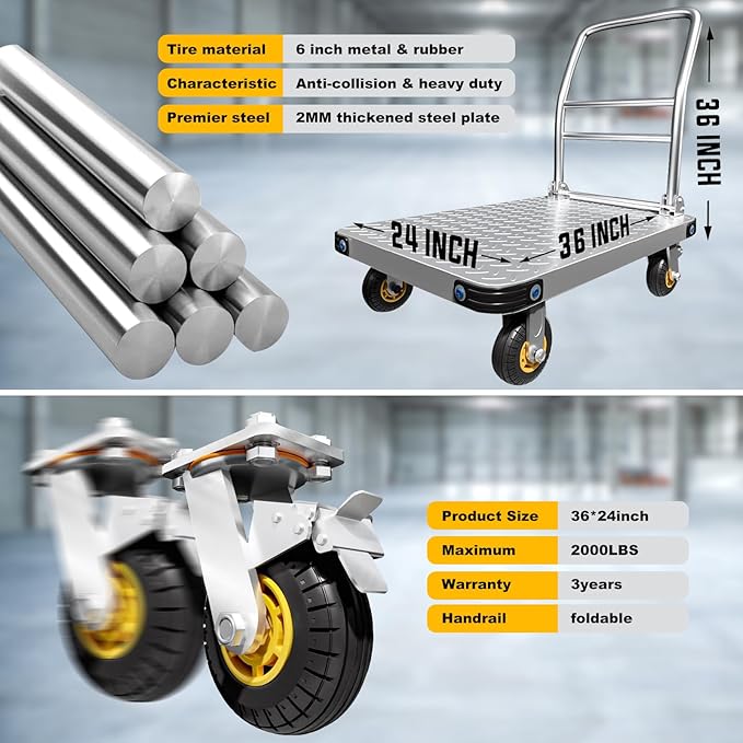 Folding Platform cart Dolly cart Push Cart Dolly Moving Platform - Image 5