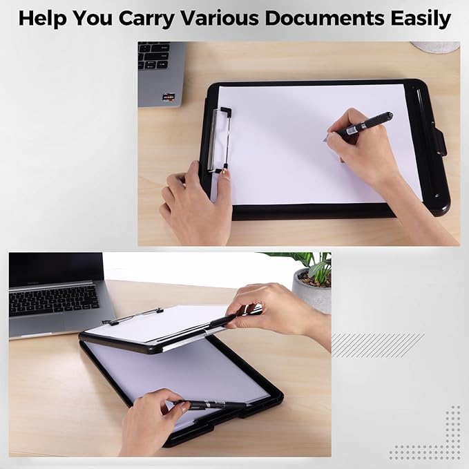 12PCS Plastic Clipboards with Storage, 9.5 x 13.5 Heavy Duty Portable Writing - Image 2