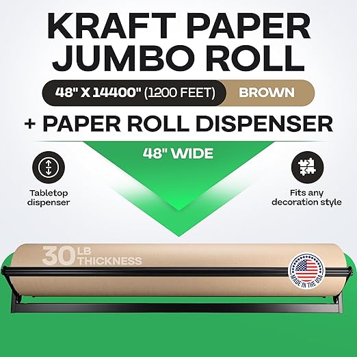 Brown Kraft Paper Jumbo Roll 48" x 14400" - Image 2