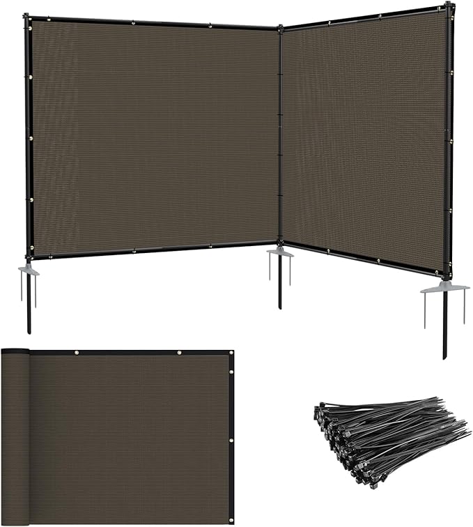 Patio 6' x 8' Outdoor Privacy Screen Freestanding Temporary Fence Panels Net by Patio