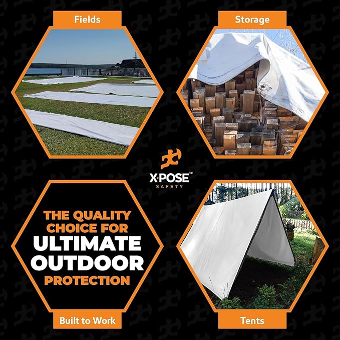 Heavy Duty White Poly Tarp 10' X 15' - Image 7