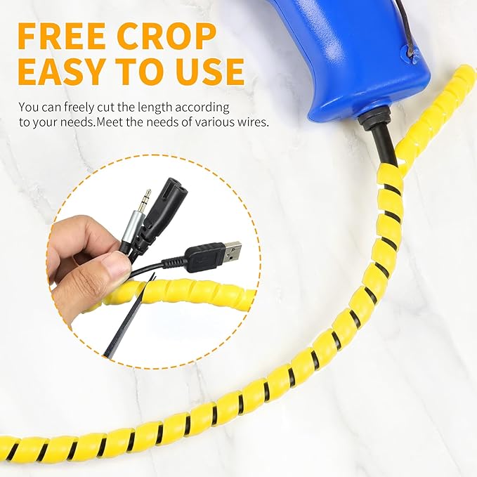 Spiral Cable Wrap, 33ft Wire Protection Sleeve Cover Cable Organizer Pipe - Image 5