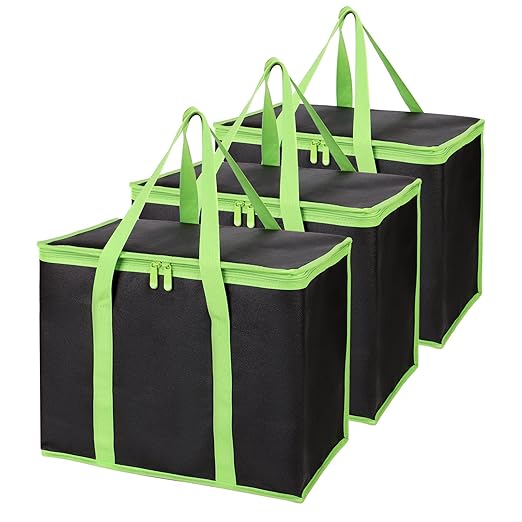 Bodaon 3-Pack Insulated Pizza Delivery Bags, X-Large Reusable Grocery Shopping by Bodaon