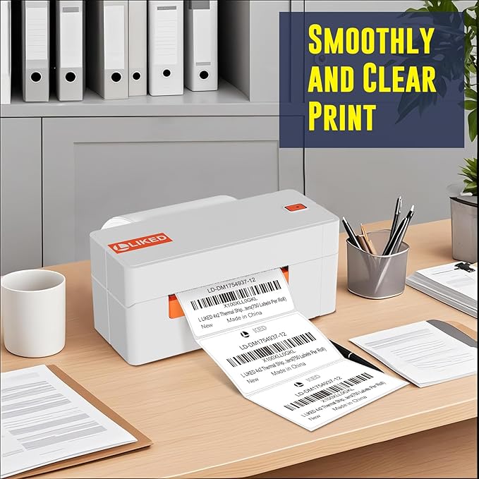 L LIKED 4" x 2" Direct Thermal Labels, Permanent Adhesive Barcode Shipping - Image 6