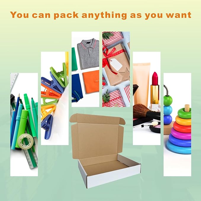 50 Pack 11.125x8.625x2'' Small Shipping Boxes, Corrugated Cardboard Mailers - Image 5