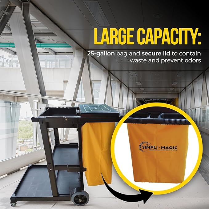 Simpli-Magic Premium Janitorial Utility Cart, Commercial - Image 4
