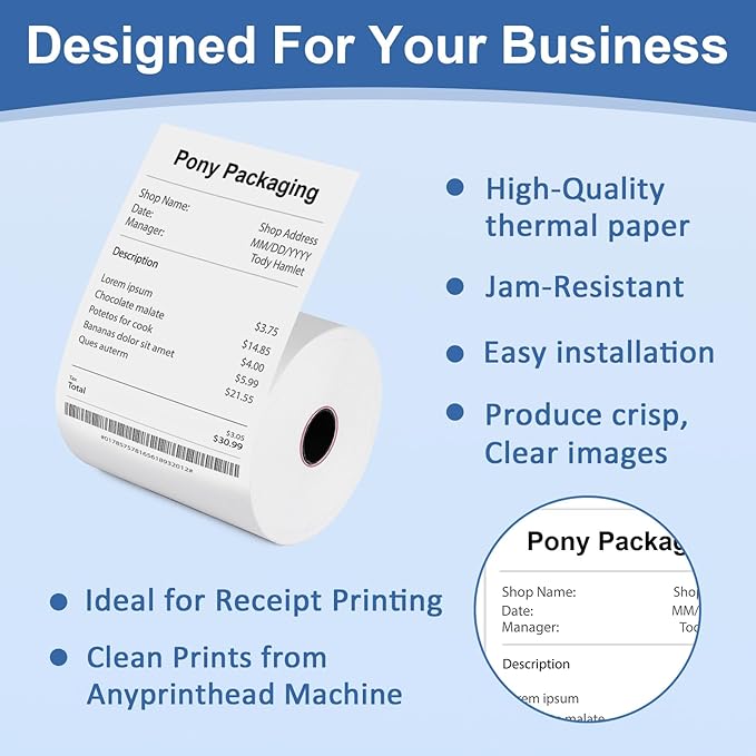 50 Rolls Thermal Receipt Paper Rolls 2 1/4 X 200, Fits All Pos Cash Registers - Image 4