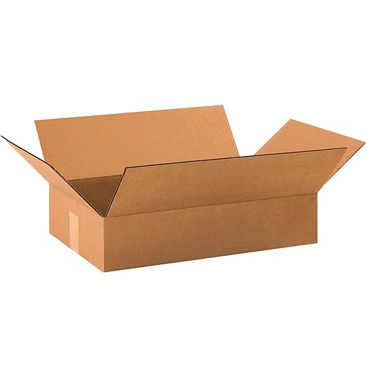 TAPE LOGIC 19 x 12 x 4 Corrugated Cardboard Boxes, Flat 19"L x 12"W x 4"H by TapeLogic