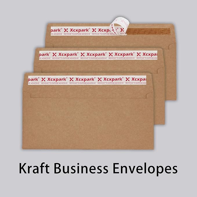 250 PCS Brown Self Seal Kraft 4-1/8 x 9-1/2 Inches Security Envelopes, - Image 5