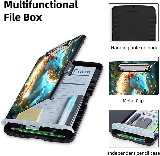 Clipboard with Storage Box & Pen Holder, Heavy Duty Clip Boards 8.5x11 - Image 3