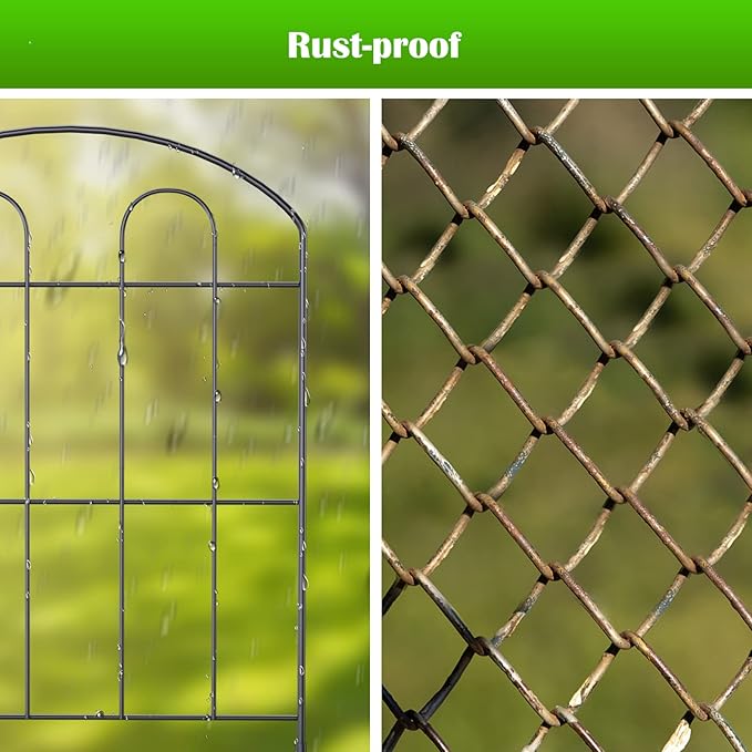 28 Pack Decorative Garden Fence Outdoor 24in x 30ft Coated Metal RustProof - Image 5